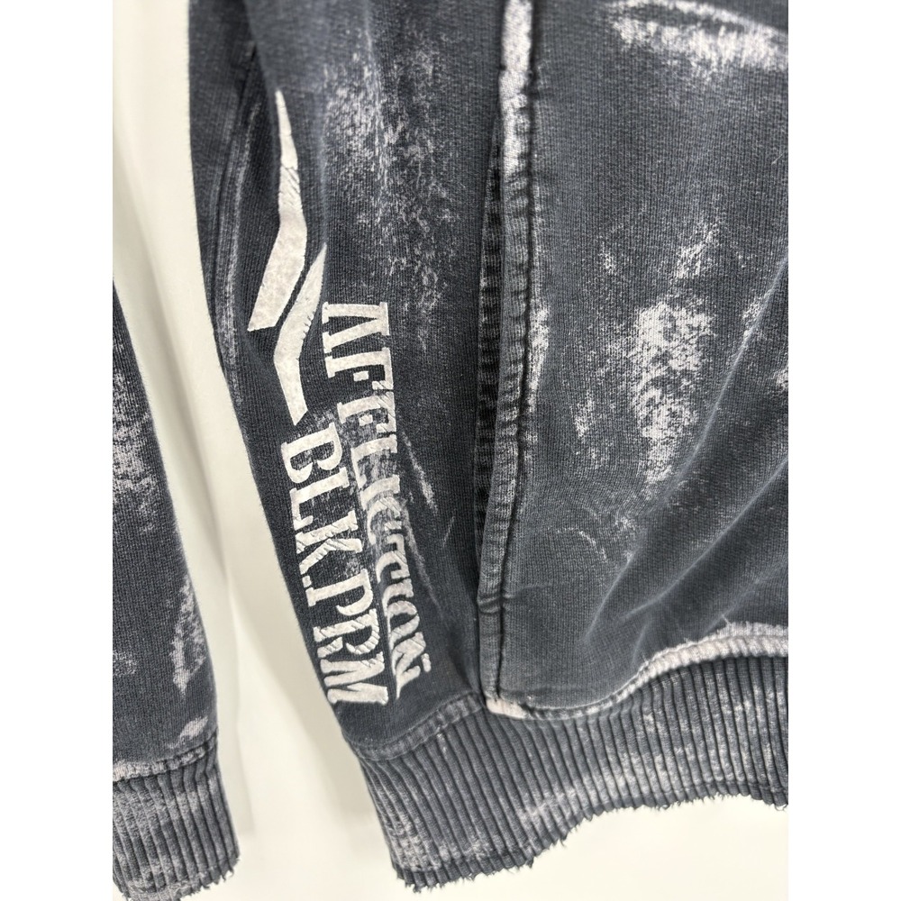Affliction Live Fast Black Premium Men's Full Zip Sweatshirt Eagle Wings, Large - Picture 3 of 9